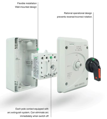 Pv Disconnect 1000vdc,32Amp,4pole SISP40,with ip65 enclosure