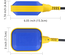 2M Float Switch, 220V 16A Waterproof Tethered Switch & Blue & Yellow